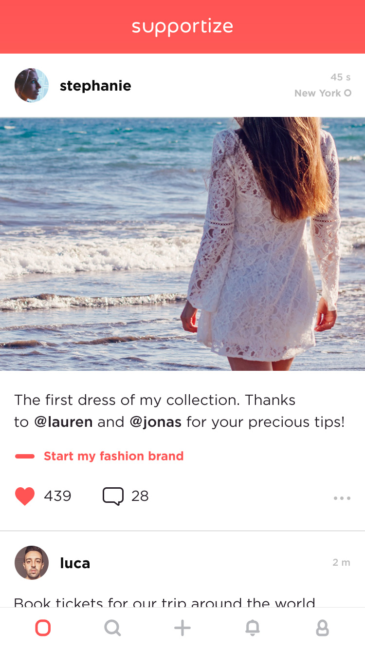 The first social supporting app